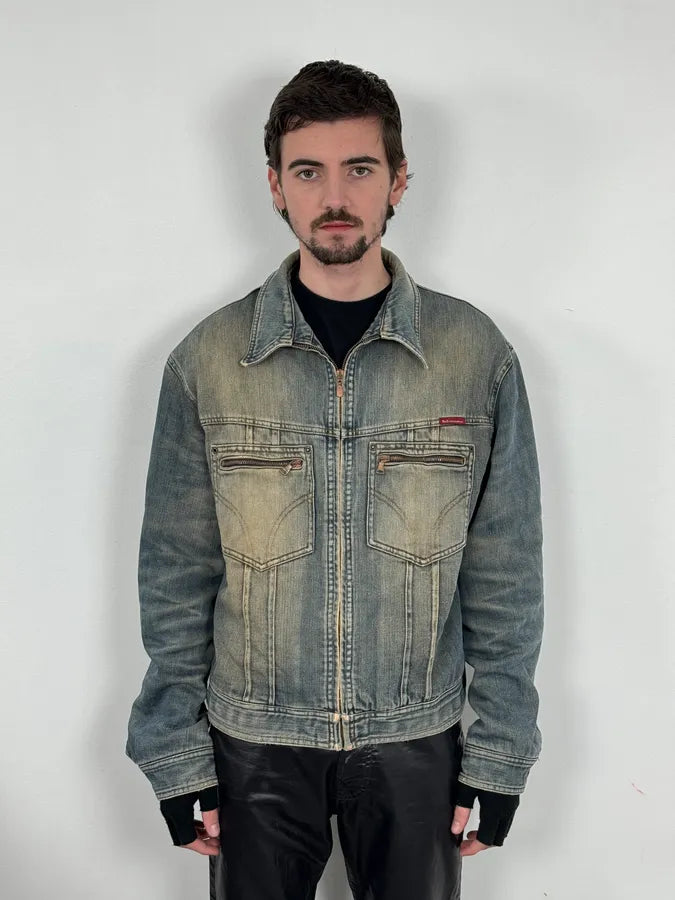 AW2003 Dolce & Gabbana Blue Faded Denim Jacket YSBYgfU 1