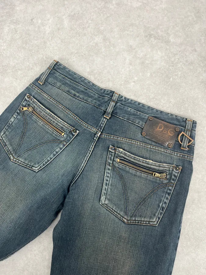 AW2003 Dolce & Gabbana Blue Faded Denim Jeans KFvVrFl 7