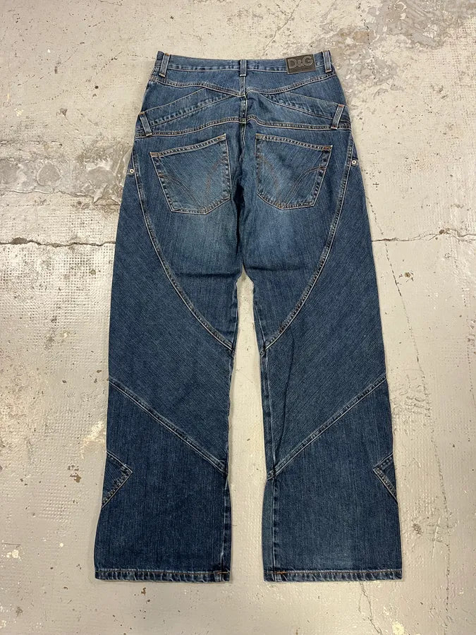 AW2003 Dolce & Gabbana Blue Tornado Denim Jeans mJfQbWa 5