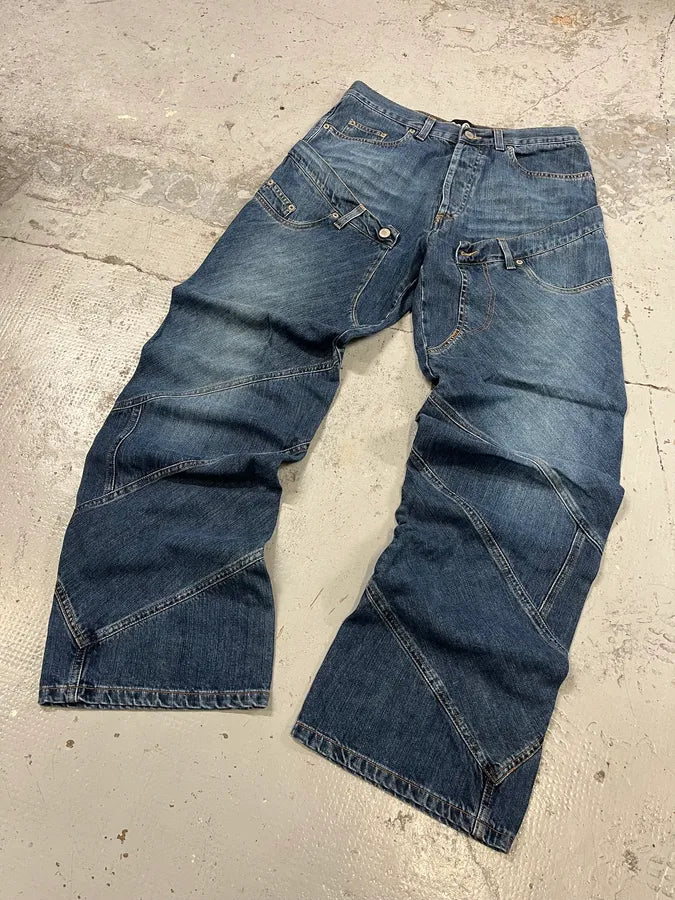 AW2003 Dolce & Gabbana Blue Tornado Denim Jeans mJfQbWa 6