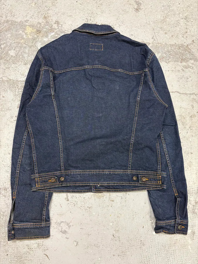 AW2003 Dolce & Gabbana Blue Cropped Worker Buttoned Denim Jacket WpDGjbS 3