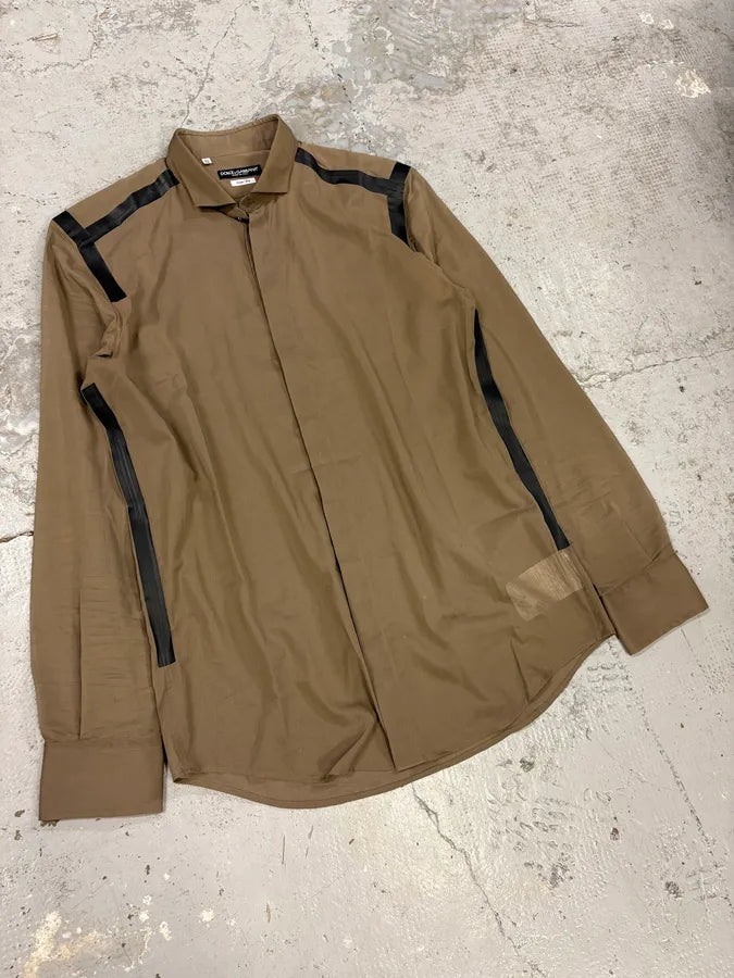 AW2003 Dolce & Gabbana Bondage Beige Shirt ibNBEMD 1