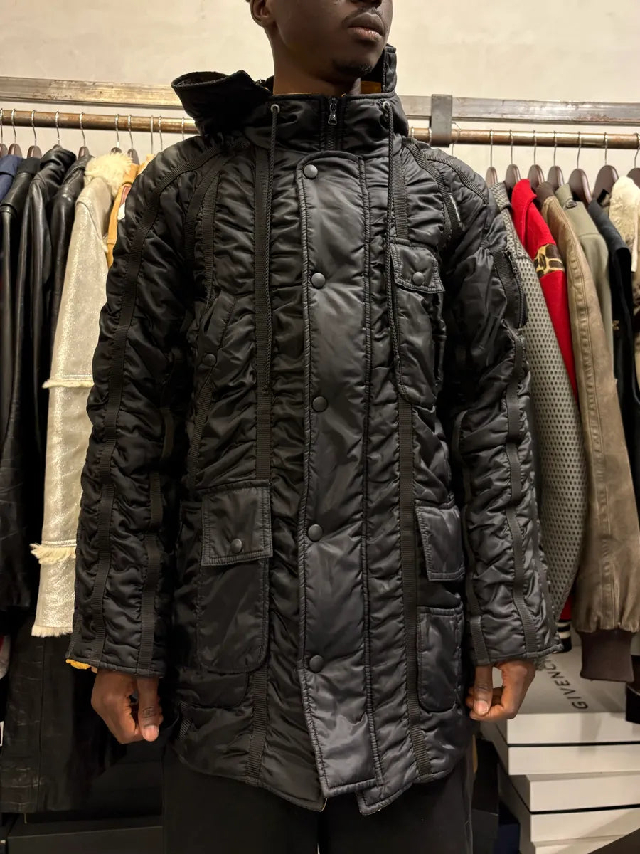 AW2003 Dolce & Gabbana Bondage Cargo Black Hooded Jacket JaKoEDN 1