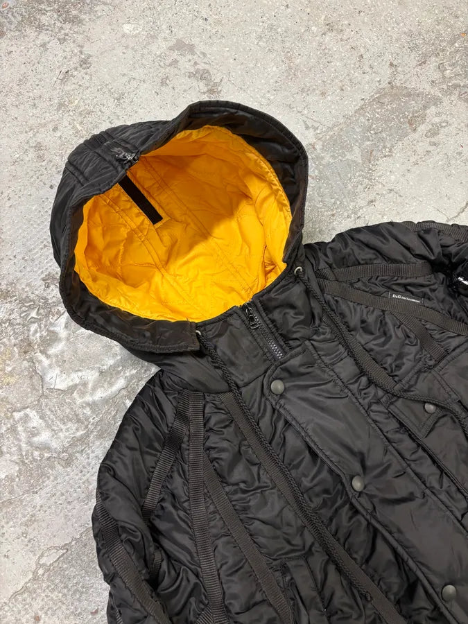 AW2003 Dolce & Gabbana Bondage Cargo Black Hooded Jacket JaKoEDN 4