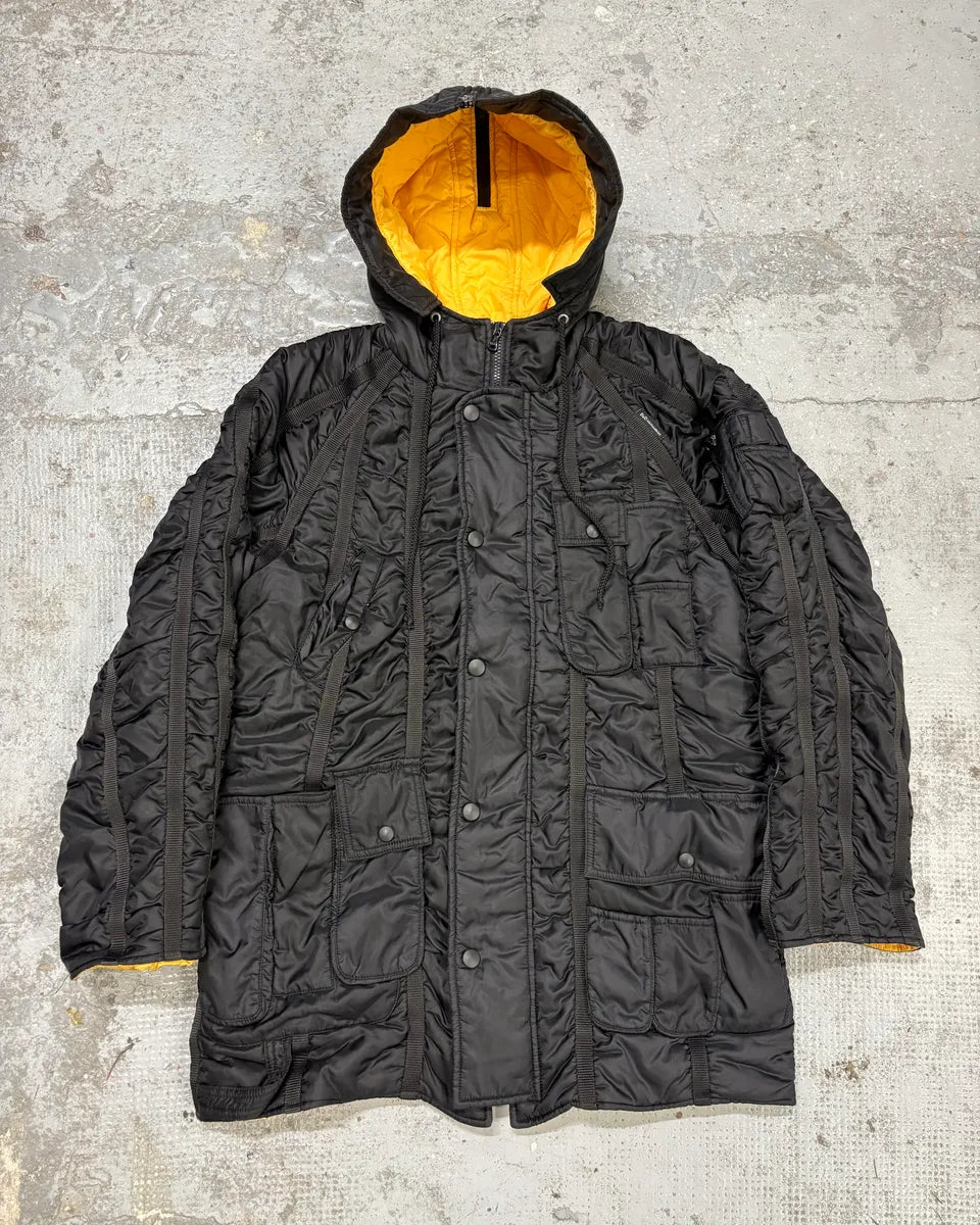 AW2003 Dolce & Gabbana Bondage Cargo Black Hooded Jacket JaKoEDN 0