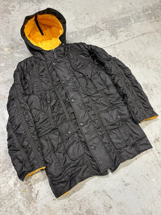 AW2003 Dolce & Gabbana Bondage Cargo Black Hooded Jacket JaKoEDN 3