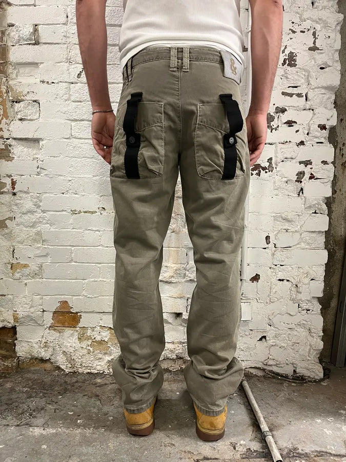 AW2003 Dolce & Gabbana Bondage Military Khaki Green Pants FKczfpU 1