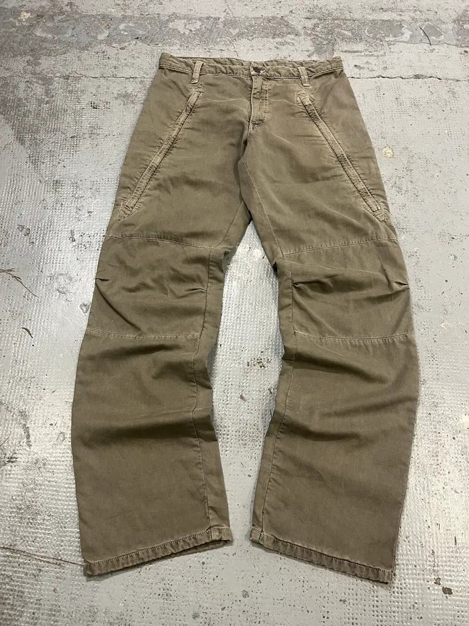 AW2003 Dolce & Gabbana Bondage Military Khaki Green Pants FKczfpU 2