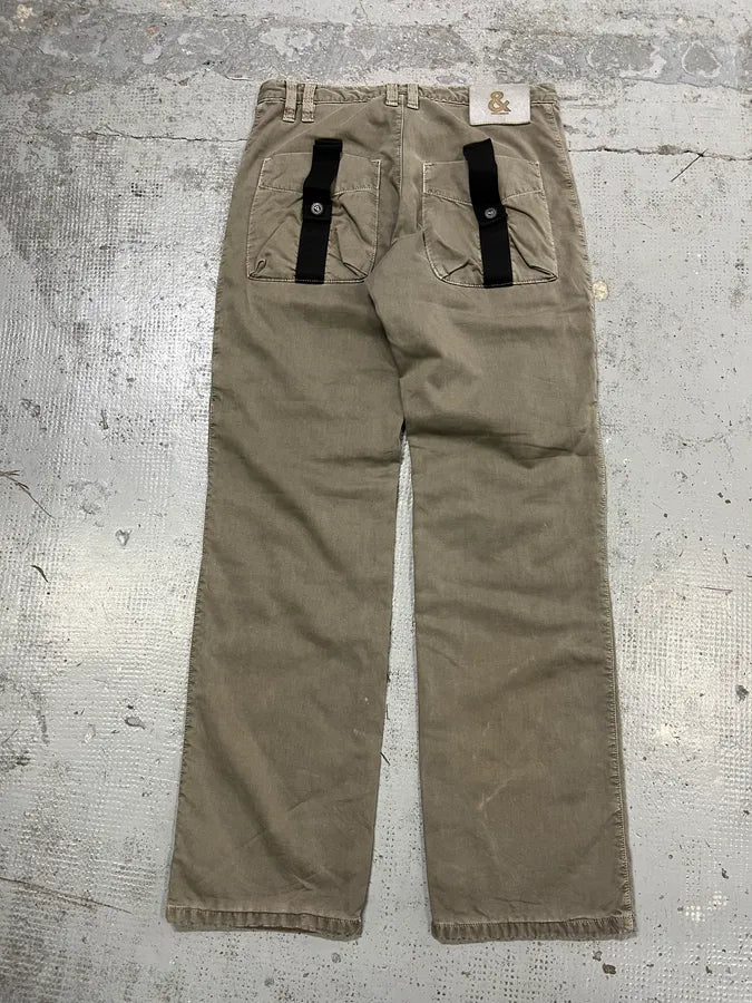 AW2003 Dolce & Gabbana Bondage Military Khaki Green Pants FKczfpU 3
