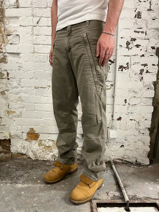 AW2003 Dolce & Gabbana Bondage Military Khaki Green Pants FKczfpU 4