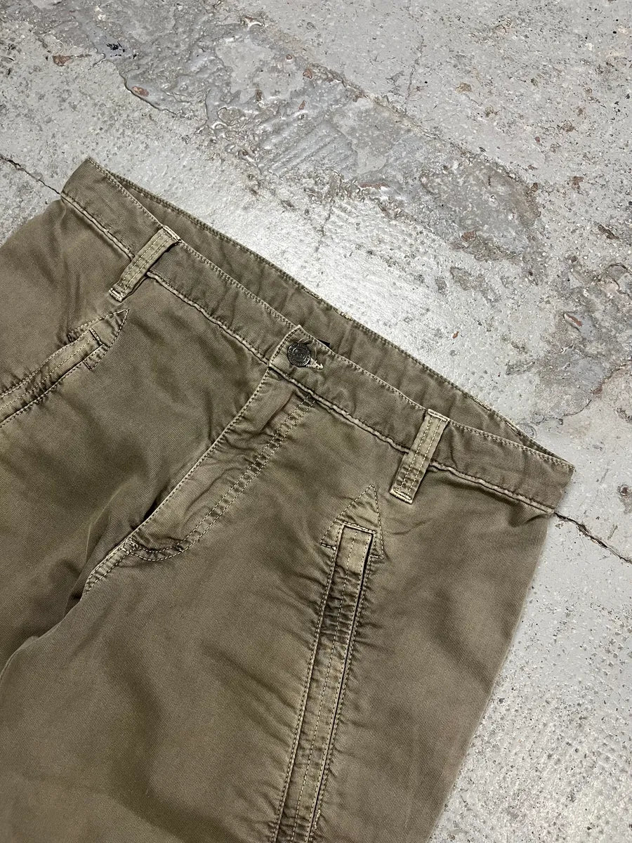 AW2003 Dolce & Gabbana Bondage Military Khaki Green Pants FKczfpU 5