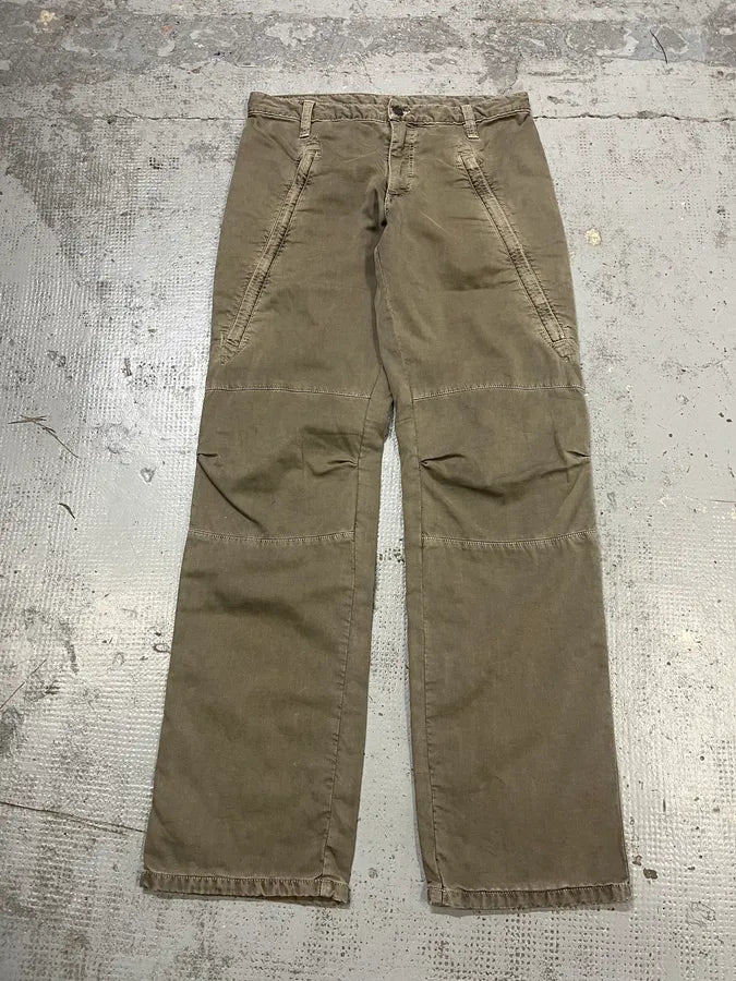 AW2003 Dolce & Gabbana Bondage Military Khaki Green Pants FKczfpU 6