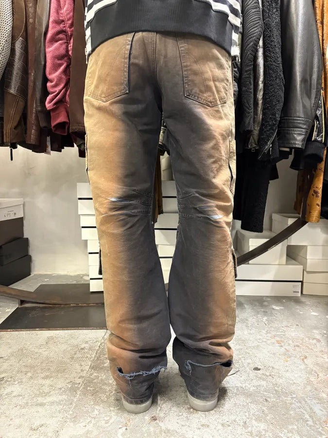 AW2003 Dolce & Gabbana Bronze Gradient Double Waist Cargo Pants mKjcZEN 3