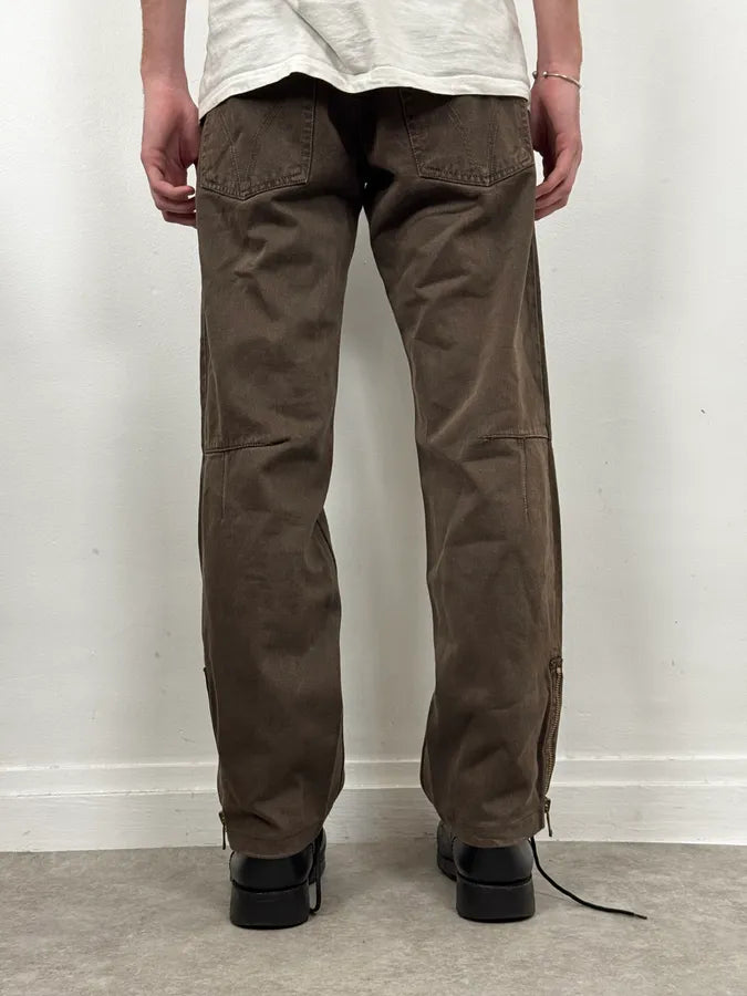 AW2003 Dolce & Gabbana Brown Detachable Waist Zip Pants NeOcbFz 3