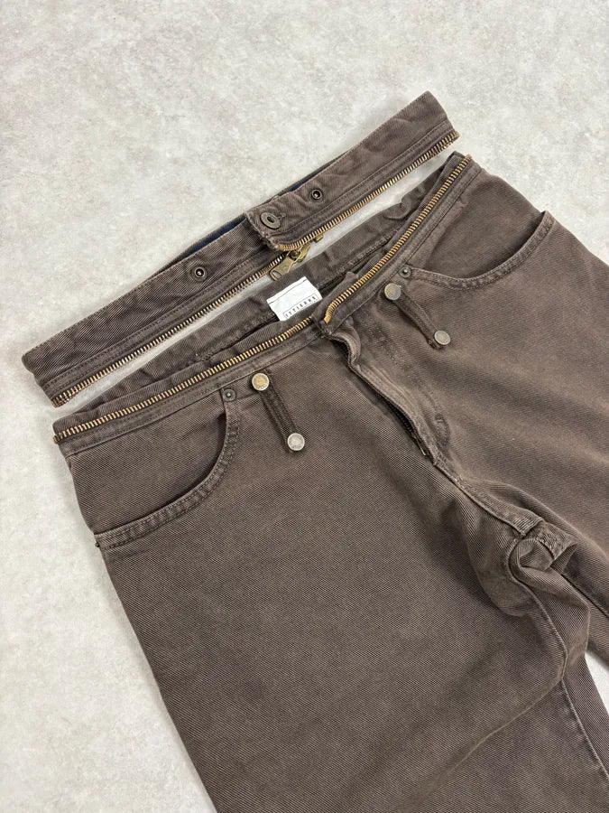 AW2003 Dolce & Gabbana Brown Detachable Waist Zip Pants NeOcbFz 6