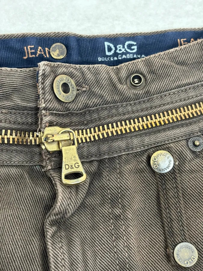 AW2003 Dolce & Gabbana Brown Detachable Waist Zip Pants NeOcbFz 8