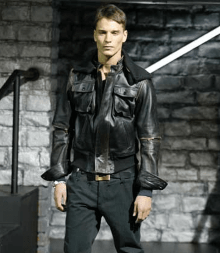 AW2003 Dolce & Gabbana Brown Horse Leather Zip Detachables Sleeves Jacket QKiOULJ 1