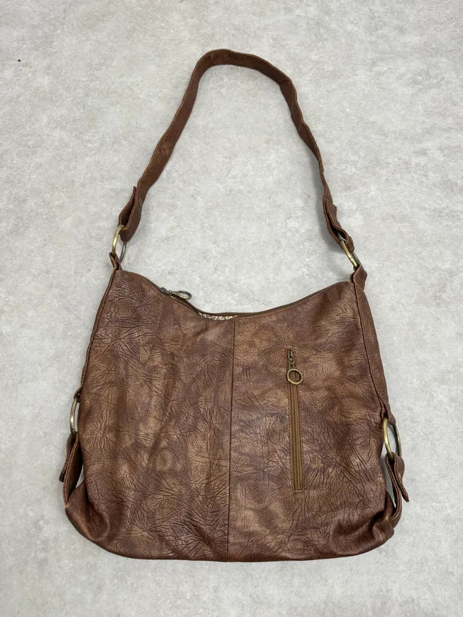 AW2003 Dolce & Gabbana Brown Leather Shoulder Bag aFdJyLc 5