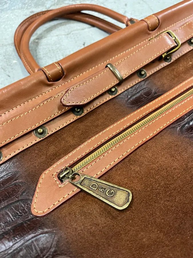 AW2003 Dolce & Gabbana Brown Python Effect Embossed Leather Crossbody Bag (OS) AaEjFen 8