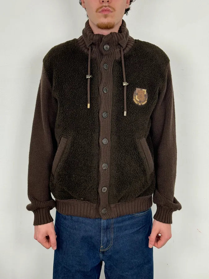 AW2003 Dolce & Gabbana Brown Wool Fleece Cardigan Jacket GoNpQMJ 1