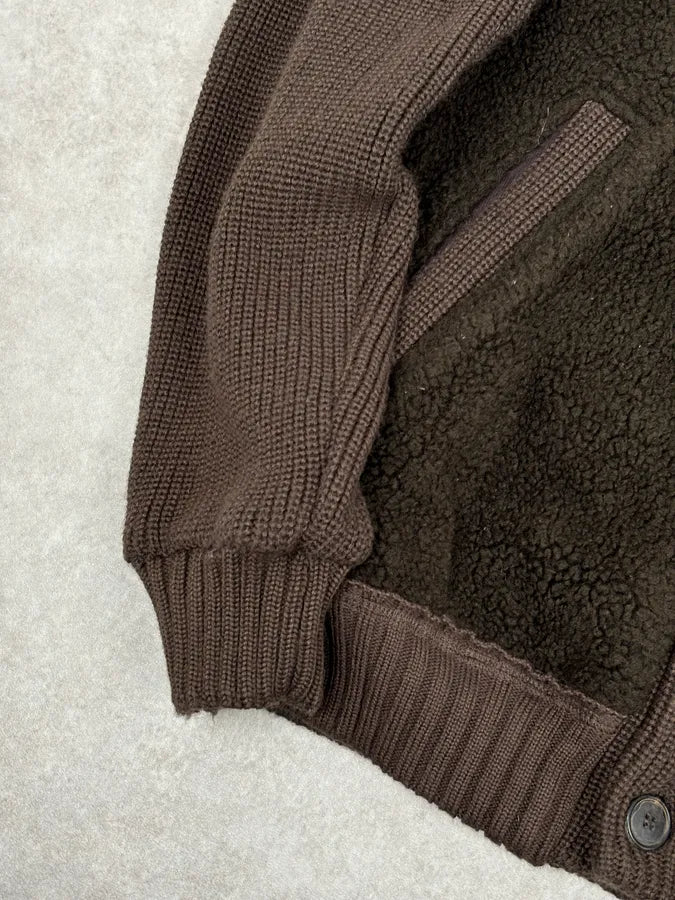 AW2003 Dolce & Gabbana Brown Wool Fleece Cardigan Jacket GoNpQMJ 8