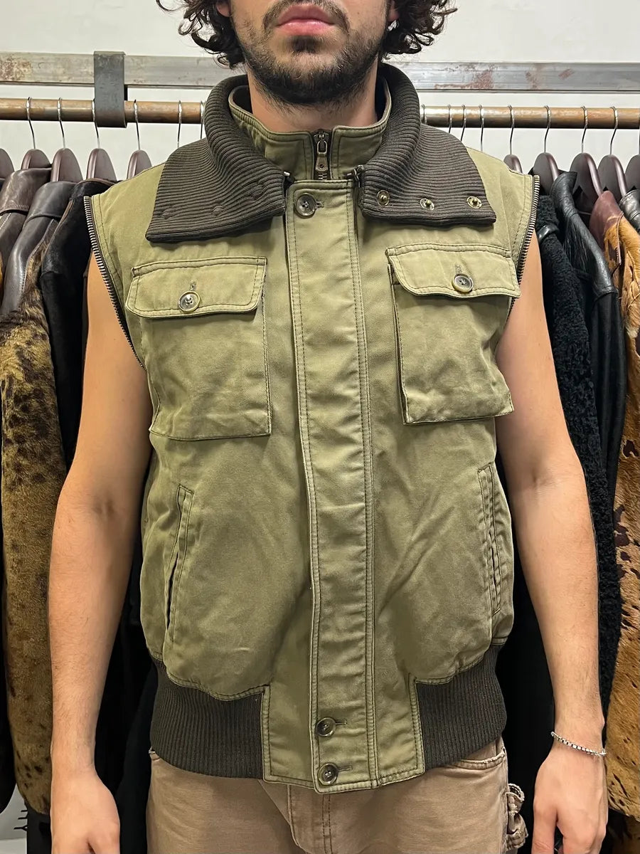 AW2003 Dolce & Gabbana Cargo Khaki Vest Jacket CJDSDIc 3