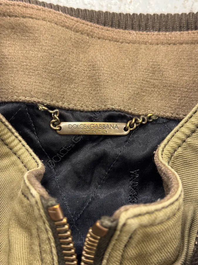 AW2003 Dolce & Gabbana Cargo Khaki Vest Jacket CJDSDIc 7