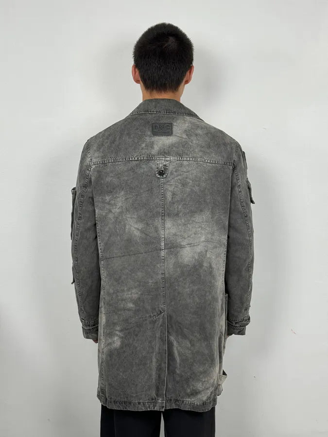 AW2003 Dolce & Gabbana Cargo Utility Pockets Faded Grey Jacket xvbJOVc 2