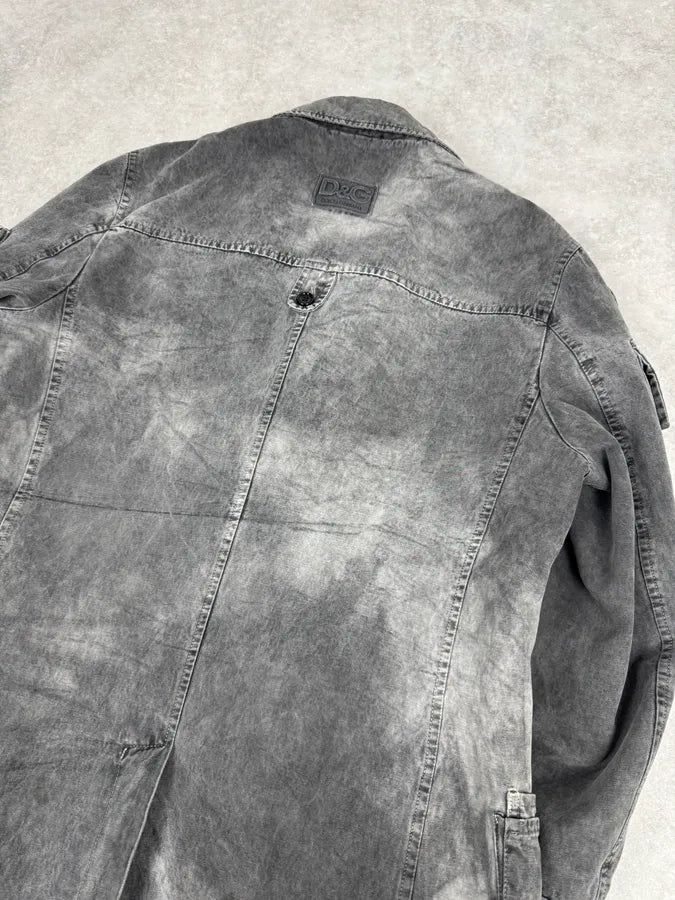 AW2003 Dolce & Gabbana Cargo Utility Pockets Faded Grey Jacket xvbJOVc 5