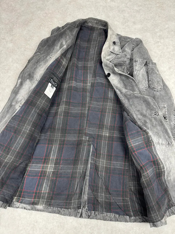 AW2003 Dolce & Gabbana Cargo Utility Pockets Faded Grey Jacket xvbJOVc 7