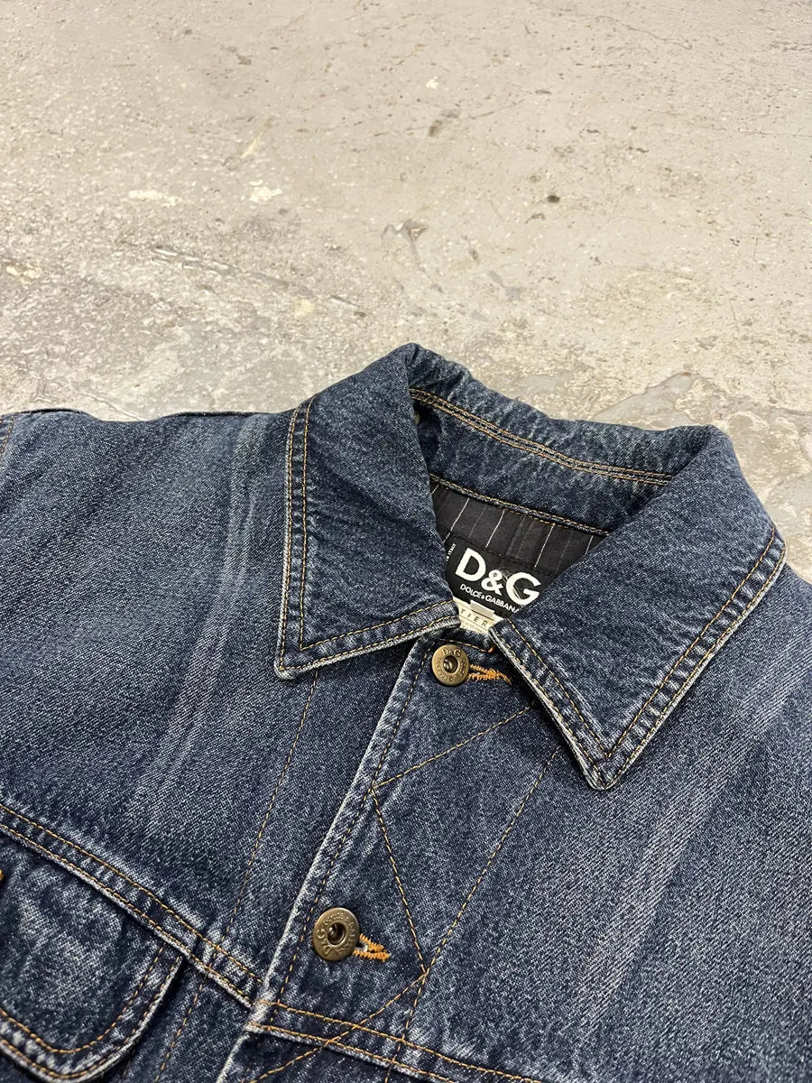 AW2003 Dolce & Gabbana Carpenter Blue Denim Jacket (M) ilVRMhG 9