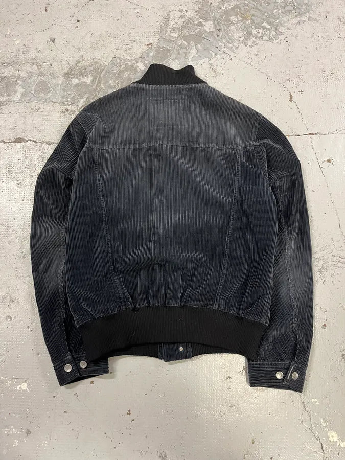 AW2003 Dolce & Gabbana Corduroy Buttoned Black Faded Jacket PrOZWUo 5