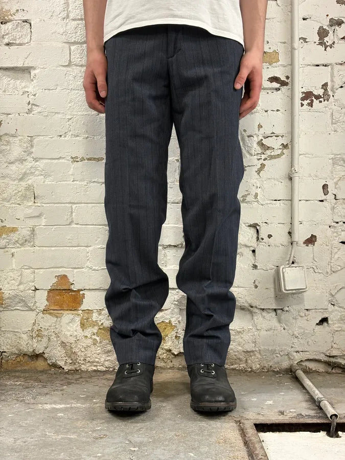 AW2003 Dolce & Gabbana Corduroy Waistband Grey Tailored Pants KreSDNu 1