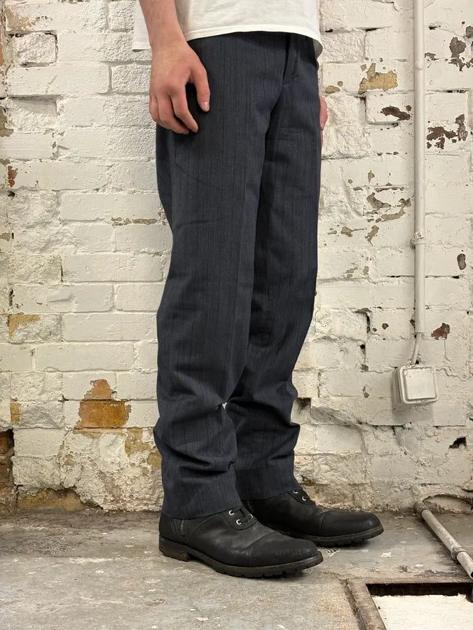 AW2003 Dolce & Gabbana Corduroy Waistband Grey Tailored Pants KreSDNu 2