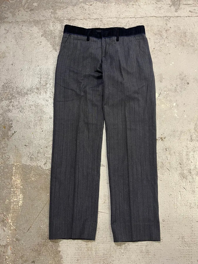 AW2003 Dolce & Gabbana Corduroy Waistband Grey Tailored Pants KreSDNu 4