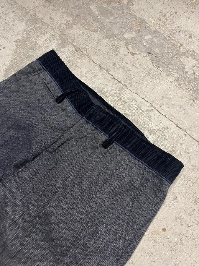 AW2003 Dolce & Gabbana Corduroy Waistband Grey Tailored Pants KreSDNu 5