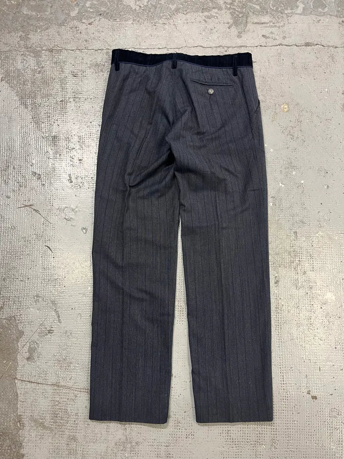 AW2003 Dolce & Gabbana Corduroy Waistband Grey Tailored Pants KreSDNu 7