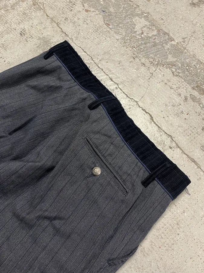 AW2003 Dolce & Gabbana Corduroy Waistband Grey Tailored Pants KreSDNu 8