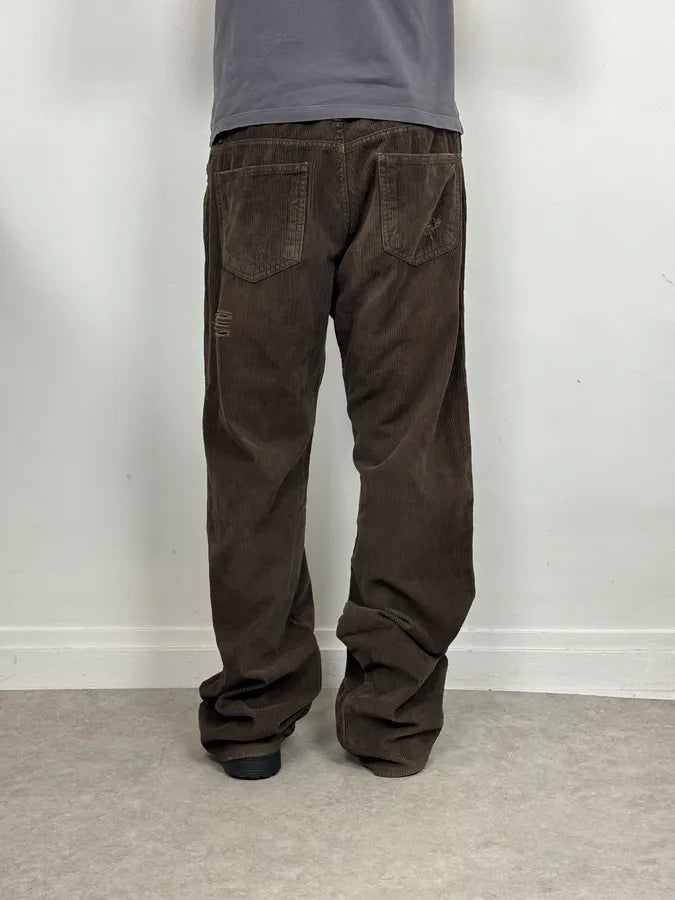 AW2003 Dolce & Gabbana Cozy Large Brown Velvet Pants OhjBqBs 3