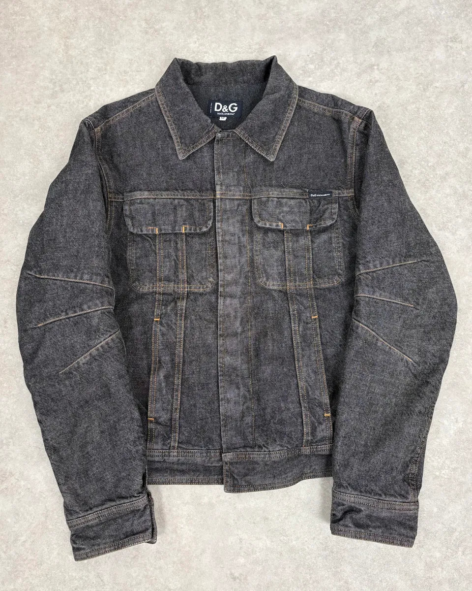 AW2003 Dolce & Gabbana Dark Grey Denim Jacket qqUaeQC 0
