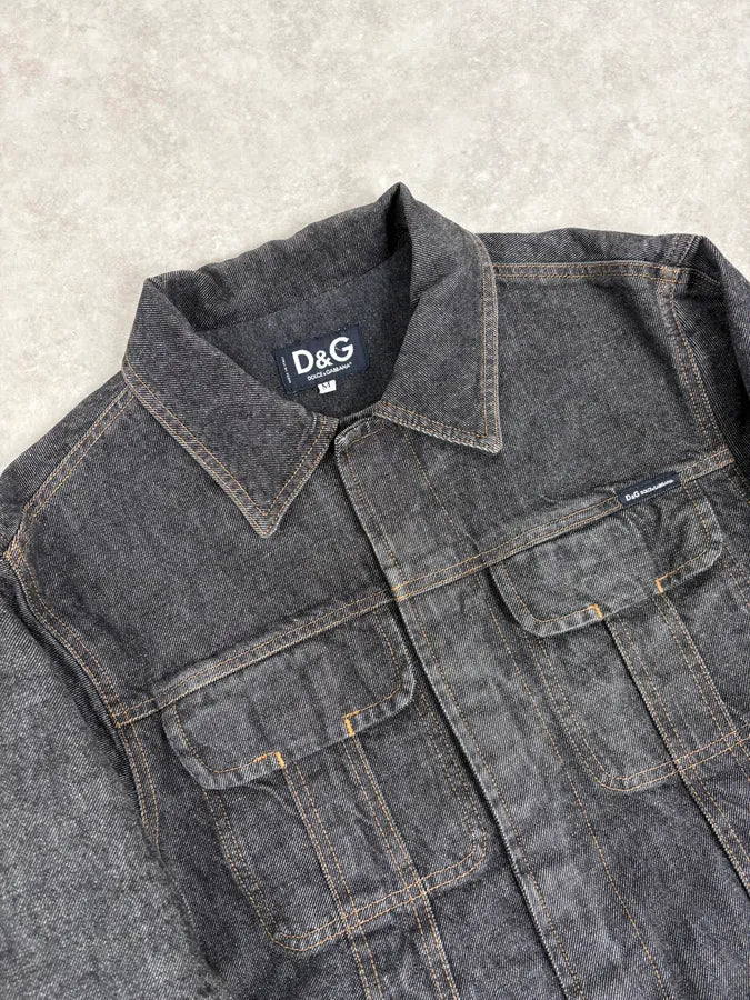 AW2003 Dolce & Gabbana Dark Grey Denim Jacket qqUaeQC 4