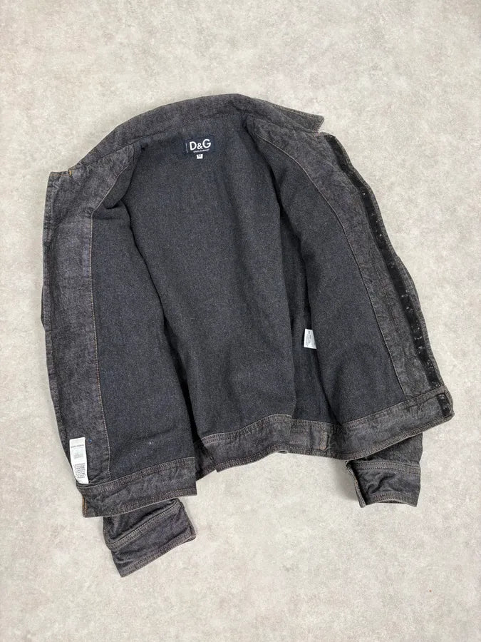 AW2003 Dolce & Gabbana Dark Grey Denim Jacket qqUaeQC 5