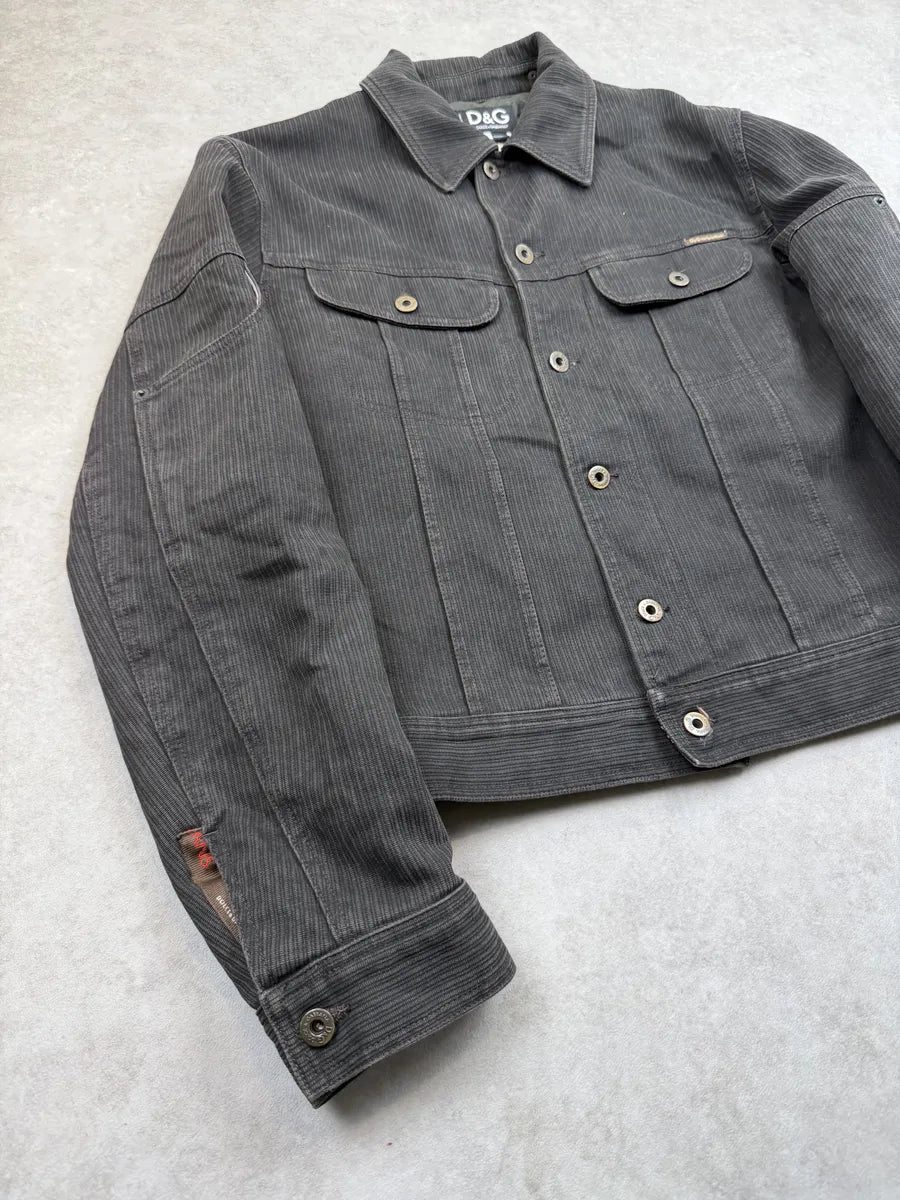 AW2003 Dolce & Gabbana Dark Grey Cargo Corduroy Jacket UGUhrsX 1