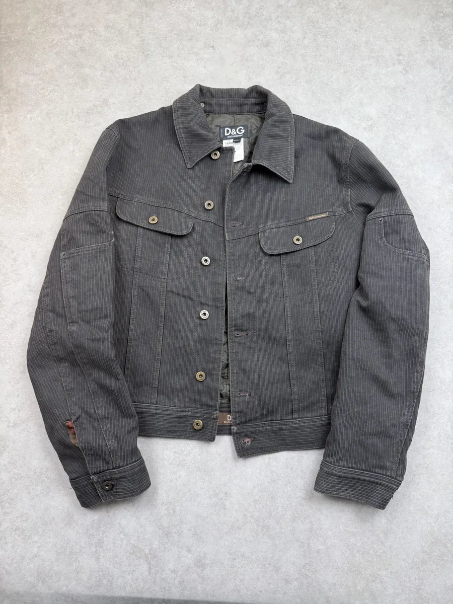 AW2003 Dolce & Gabbana Dark Grey Cargo Corduroy Jacket UGUhrsX 10