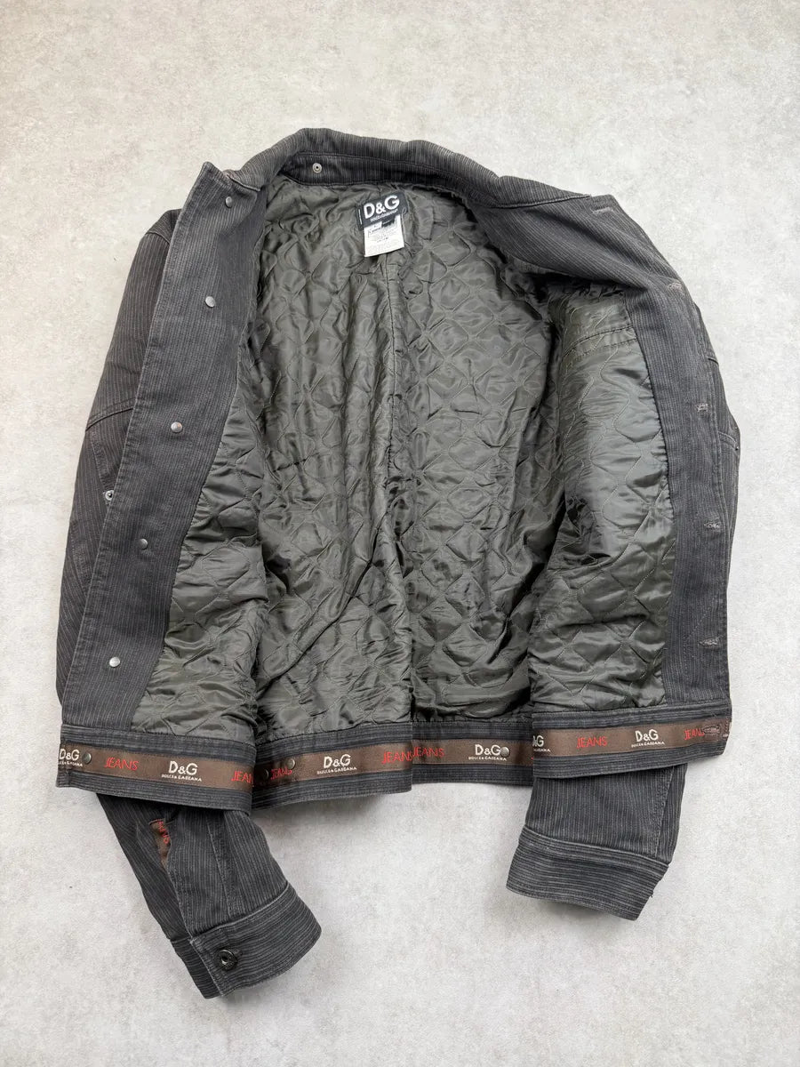AW2003 Dolce & Gabbana Dark Grey Cargo Corduroy Jacket UGUhrsX 8