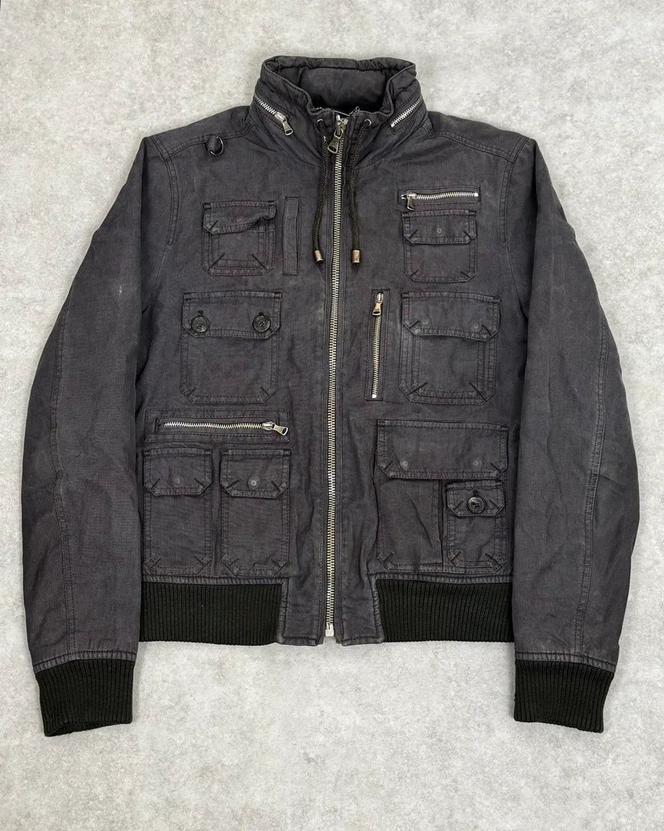 AW2003 Dolce & Gabbana Dark Grey Multi-Pocket Utility Jacket KSZTIoD 0