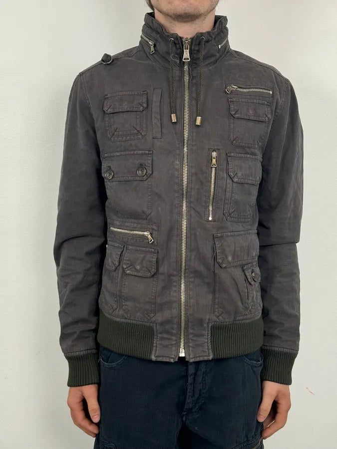 AW2003 Dolce & Gabbana Dark Grey Multi-Pocket Utility Jacket KSZTIoD 1