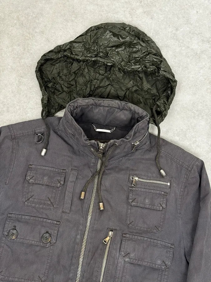 AW2003 Dolce & Gabbana Dark Grey Multi-Pocket Utility Jacket KSZTIoD 5