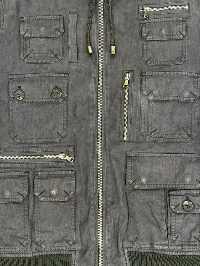 AW2003 Dolce & Gabbana Dark Grey Multi-Pocket Utility Jacket KSZTIoD 8