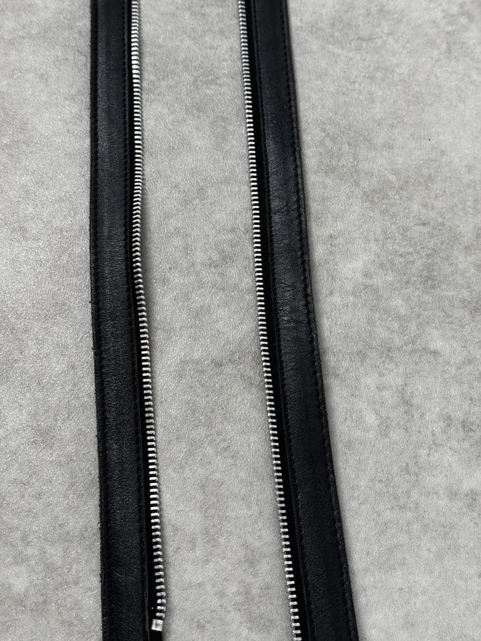 AW2003 Dolce & Gabbana Detachable Zip Black Leather Belt yIpLFCi 10